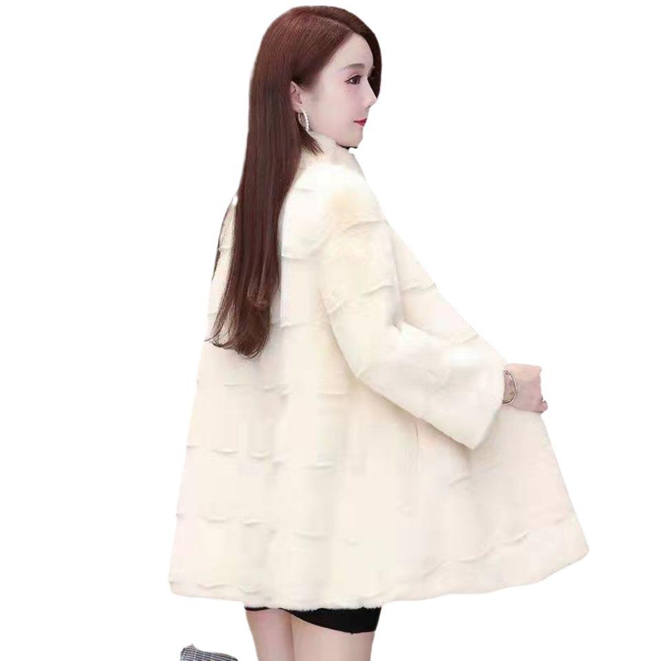 New Danish Mink Coat Imitation Fur Coat Women's Thickened Mink Velvet Wide Lady Winter Clothing Medium and Long