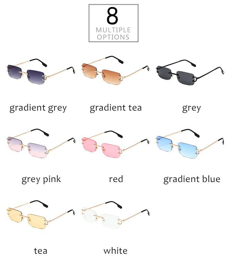 Retro Rimless Square Ocean Lens Sunglasses - Fashionable Cut-Edge Design