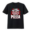 Funny Gym Workout Lift Weights Eat Pizza Slogan Print Casual T Shirt vintage Washed fashion Comfortable Versatile