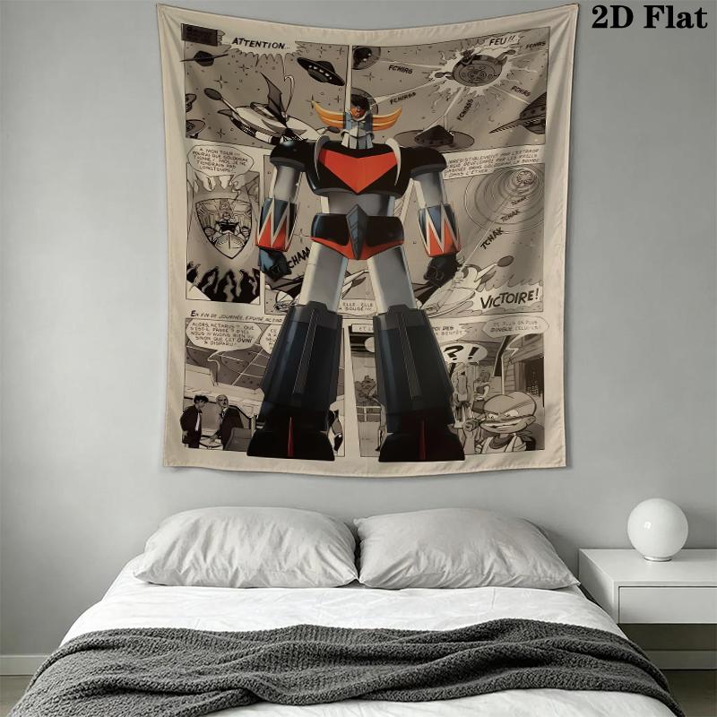 Grendizer Goldorak Wall Tapestry Aesthetic Wall Hanging Printed Fabric Blanket Decorative Tapestries for Bedroom Living Room Home Decor
