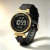 Orologio Digitale Unisex SKMEI Nero Oro Minimalista Doppio Fuso Orario 2633