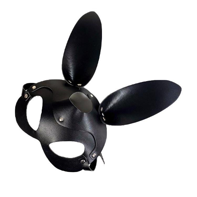 Mask Costume With Cat And Rabbit Designs Leather Material For Halloween Cosplay