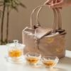 Kristallglas Teeschale Teetasse Kung Fu Teegeschirr Nachmittagstees Zubereiter Tragbar Outdoor Teegeschirr Sets Tees Aufbrühwerkzeuge Werkzeuge