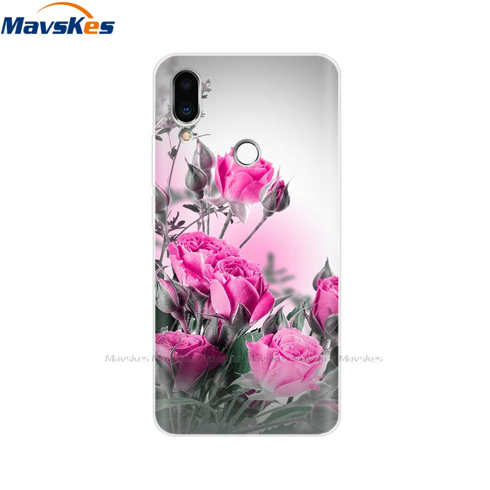 Soft TPU Case for Meizu Note 9 Cat Animal Flower Printed Protective Silicone Covers Phone Shells Bags Bumper for Meizu Note9