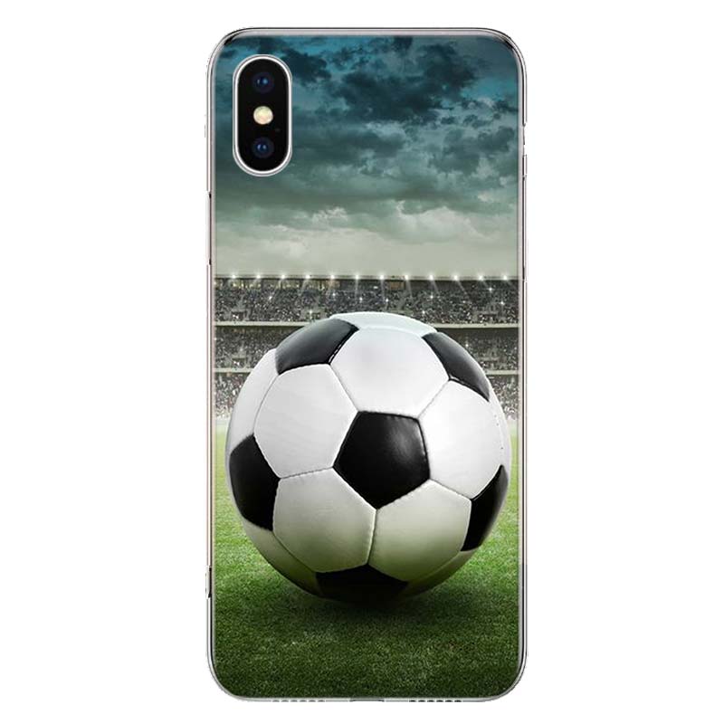 Fire Football Soccer Ball Phone Case For iPhone 11 12 13 Mini 14 15 Plus 17 Air 16 Pro Max 16E 7 8 SE 2020 Customized Print Cove