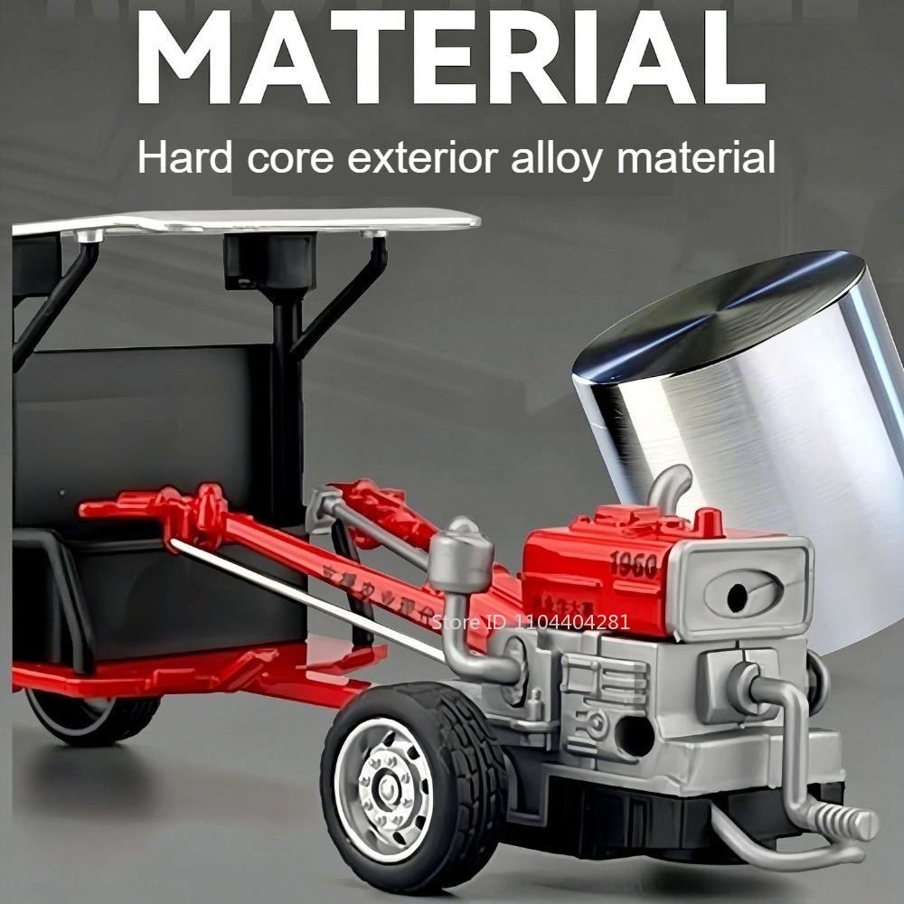 1:32 Agricultural Walking Tractor Miniature Model Alloy Diecast Alloy Car Toys Baffle Can Be Opened Sound Light Vehice Kids Gift