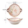 1PC Japanese Style Double-handle Soup Bowl Ceramic Noodle Bowl Kitchen Tableware Pasta Salad Bowl Home Microwave Oven Bakware