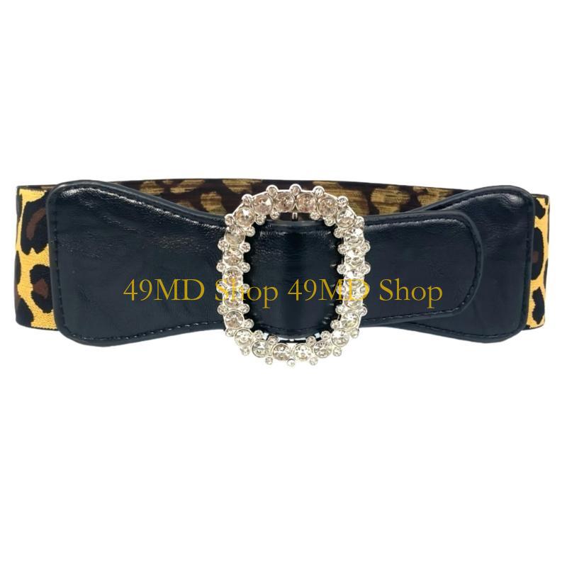 49MD Sequins Waist Cincher Sparkling Wide Waistband Fashionable Adjustable Waist Belt