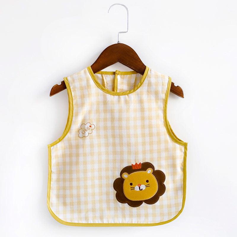 Waterproof Baby Bibs: Sleeveless, Anti-Stain, Solid Food Cartoon Coveralls for Infants and Toddlers