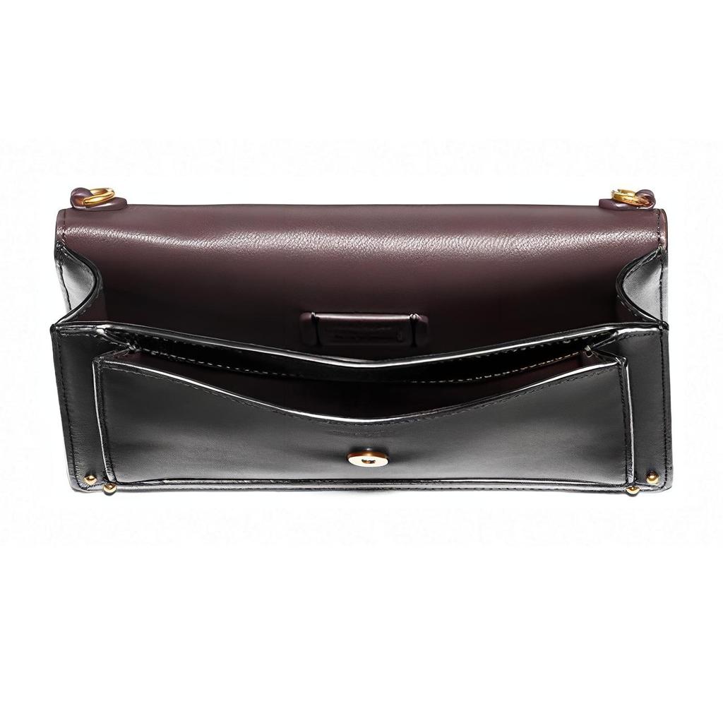 New COACH Dreamer Leather Crossbody Bag, Shoulder Bag Large Size Women's Black 76128-B4BK