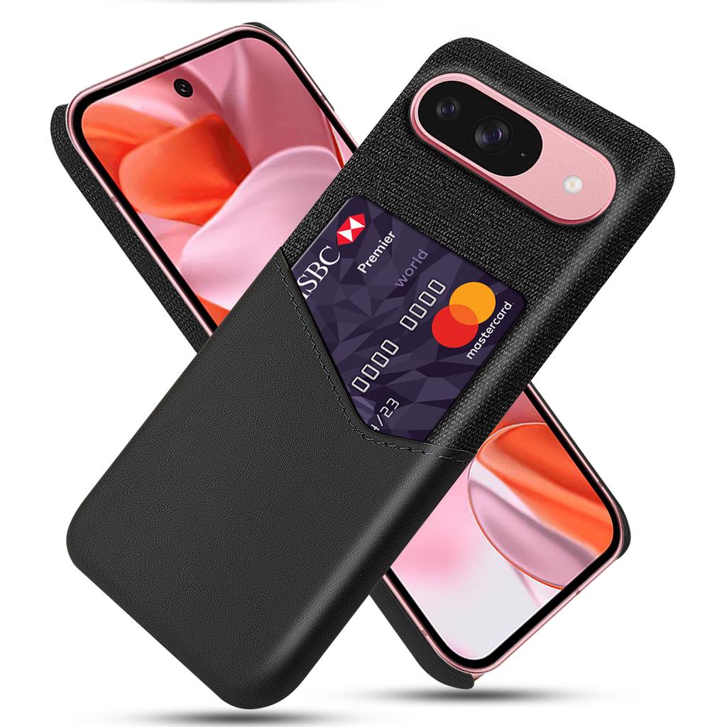 For Google Pixel 10/10 Pro Case PU Leather Cloth Texture Hard PC Phone Cover with Card Holder