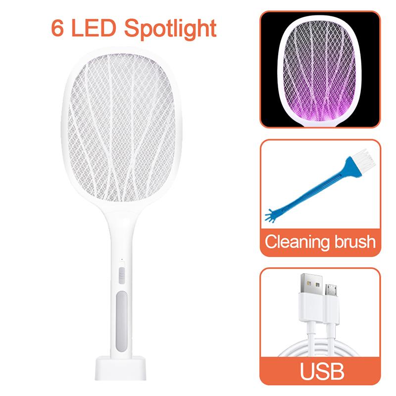 10LED Trap Mosquito Killer Lamp Electric Flies Swatter USB Rechargeable Summer Mosquito Trap Racket Anti Insect Bug Zapper 3000V