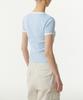 MUSINSA STANDARD WOMAN Women'S Slim Crew Neck Ringer T-Shirt [Sky Blue/White]