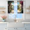 2pcs Romantic French Garden Arches Printed Curtains    Shade and Privacy Protection   Suitable for Decorating Various Rooms