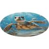 Cartoon Sea Turtle Round Rug Washable Area Rugs Indoor Circle Door Mat Soft Non-Slip Carpet for Living Room Bedroom Dining
