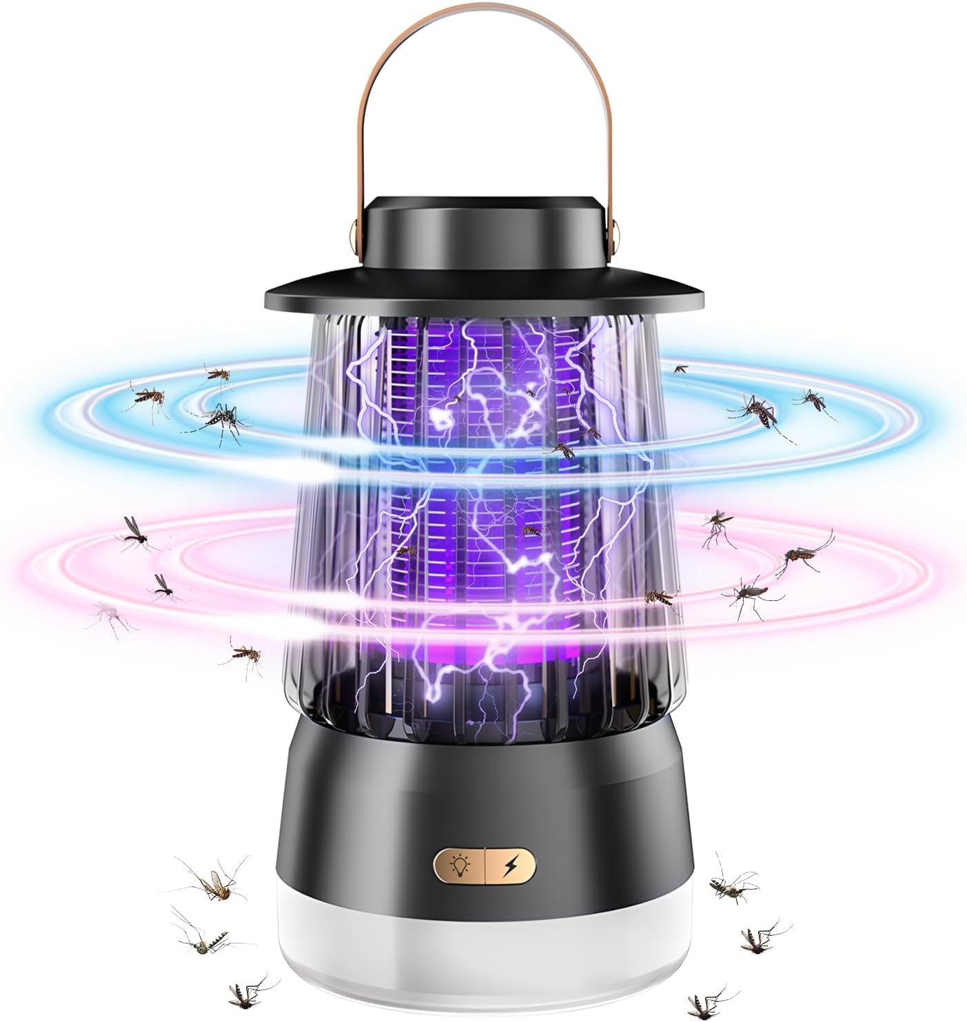 Electric Insect Killer [2026 Summer New Model] Electric Mosquito Killer, Insect Trap, Insect Killer Lamp/Flame Mood Light/LED Lighting 3-in-1 360° Pow