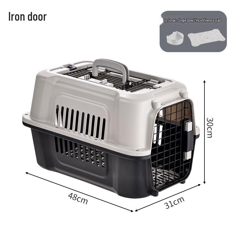 

Portable Outdoor Pet Carrier Box with Side Ventilation and Fence Design for Cats and Dogs