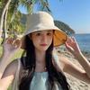 Bucket hat versatile casual sun hat women's big eaves to cover the face and show the face small sun protection UV protection sun hat