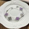 Buqi Latti Italian Brushed Craft Four-Leaf Clover Bracelet Female Natural Fritillary Room Laser Five-Flower Bracelet Jewelry