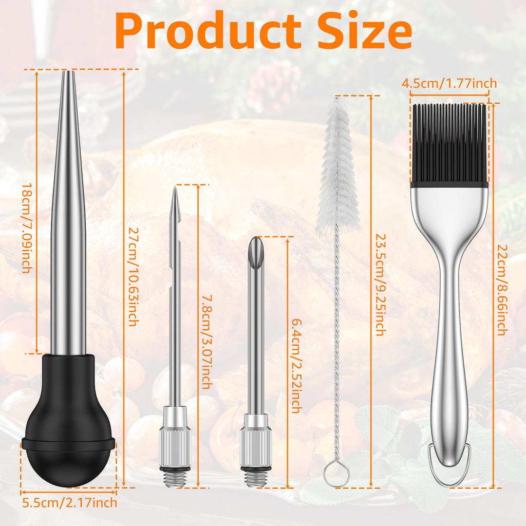 Seasoning Sauce Injection Pump BBQ Meat Syringe Turkey Chicken Squirt for Home Kitchen Cooking Marinade Tool Injection Dropper