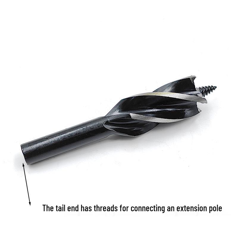 Extended Four-Slot Woodworking Drill with Square Shank & Two-Flute Round Shank Twist Drill