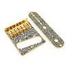 Vintage Carved Pattern Guitar Roller 6-Saddle Bridge and 3-Way Switch Control Plate Set for 6 String Electric Guitars