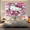 Hello Kitty Tapestry Wall Hanging Kawaii Aesthetic Room Decor Cute Wall Art for Bedroom Dorm Teen Girls