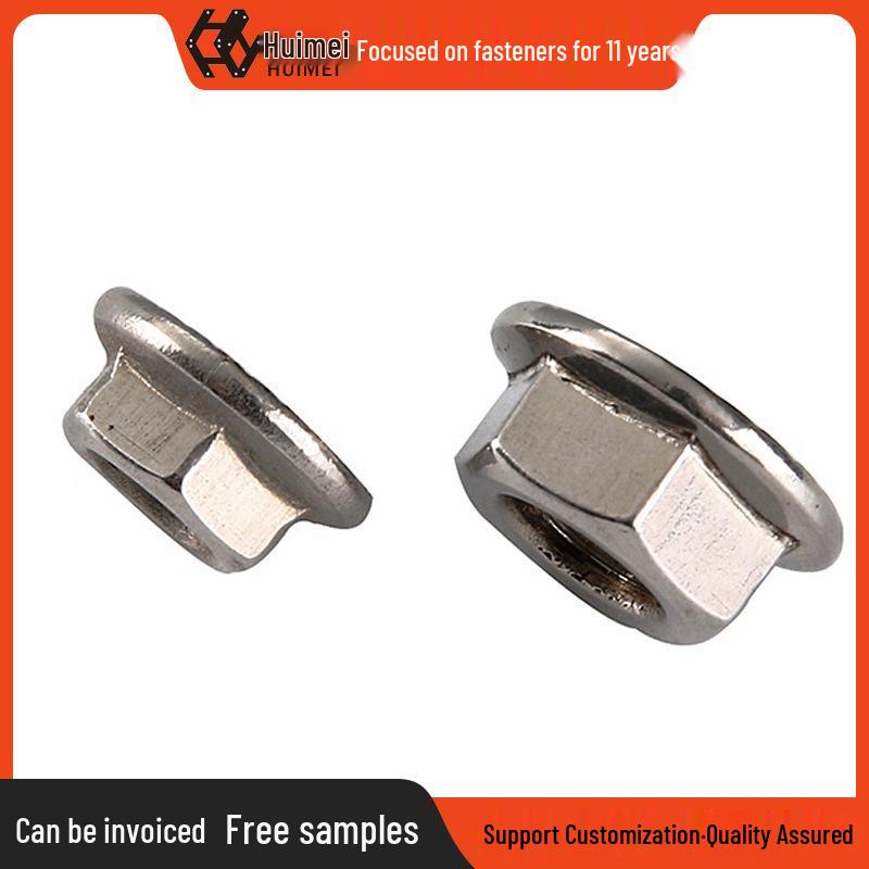 Stainless Steel Hex Flange Nut with Anti-Slip Teeth, M3-12 (Grades 201/304/316)