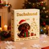 Dachshund Christmas Advent 2D Flat Acrylic Collectible Cute Christmas Dog Pendant Countdown Calendar Dachshund Figurines for Kid