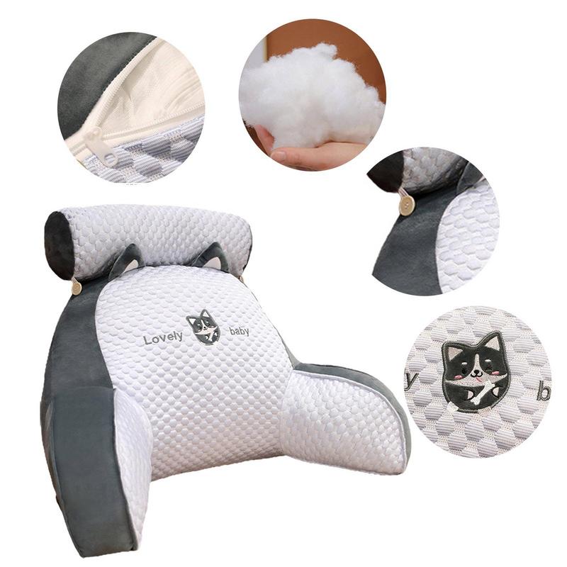 Backrest Pillow With Arms Bed Reading Pillow Ultra-Comfy Bed Chair Arm Pillows For Watching TV Reading Working On Laptop