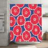 Blue Shower Curtain with Grapefruit Print for Bathroom Decor Waterproof Polyester Fabric