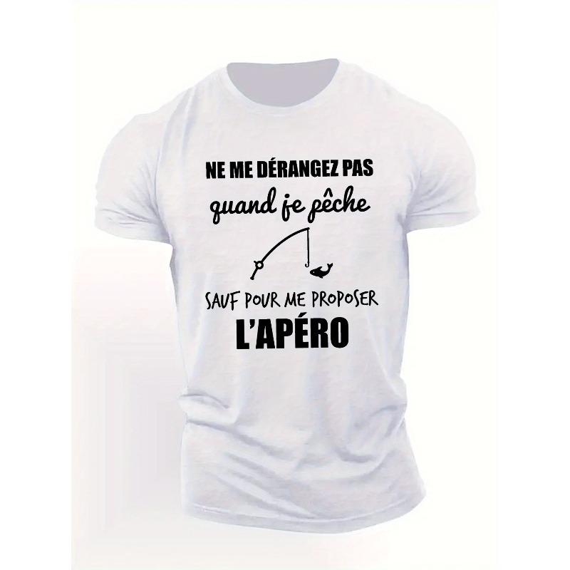 

European sizes Men s Funny Don t Disturb Me While Fishing Slogan T-Shirt - Short Sleeve Summer Casual Round Neck Top 4XL білий