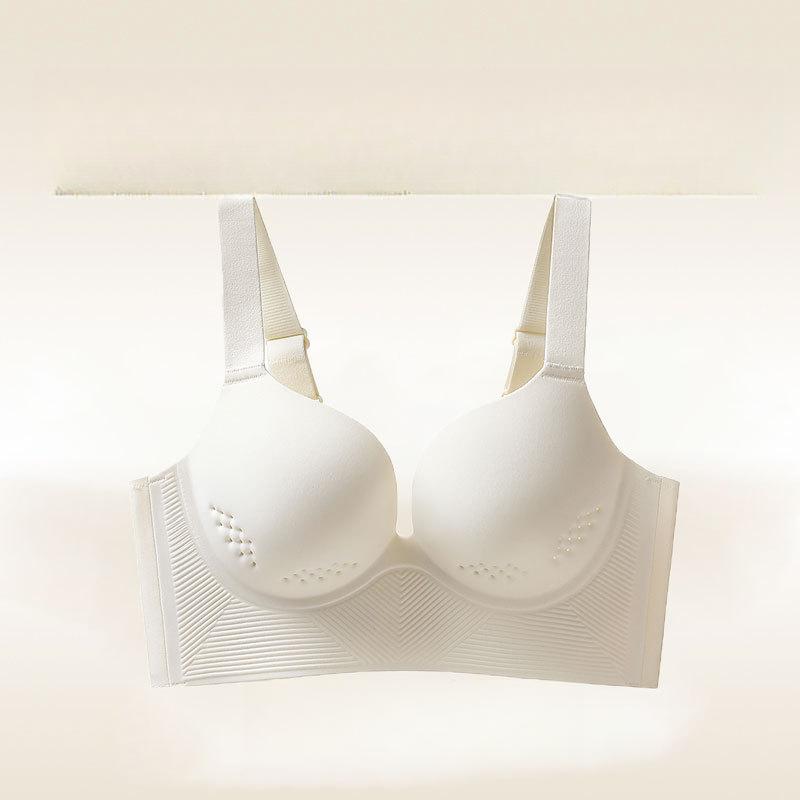 

Тонкий бюстгальтер Женский дышащий бескаркасный бюстгальтер Цельный бюстгальтер Бесшовное регулируемое сексуальное нижнее белье Пуш-ап бюстгальтер 50/115D бежевый