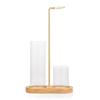 8-Shaped Solid Wood Glass Incense Holder - Modern Minimalist Sandalwood Agarwood Burner with Clip & Stick Holder