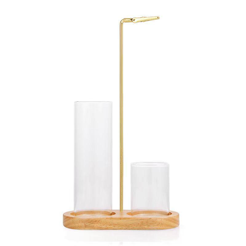 8-Shaped Solid Wood Glass Incense Holder - Modern Minimalist Sandalwood Agarwood Burner with Clip & Stick Holder