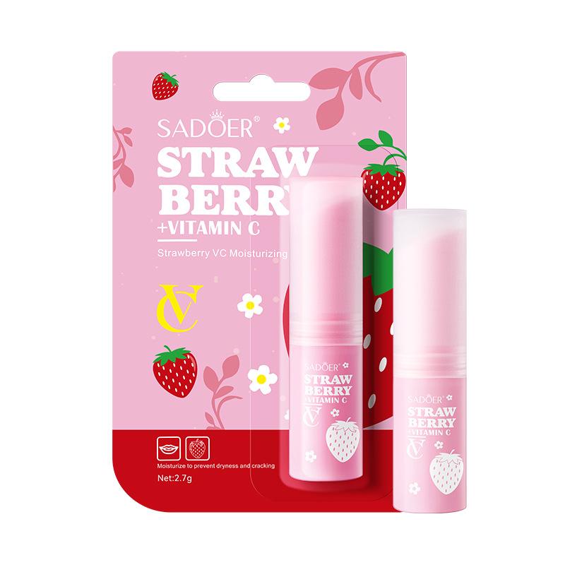 

2pcs Strawberry VC Lipstick 2.7g Autumn and Winter Anti-Cracking Hydrating Moisturizing Lipstick Skin Care Products 2.7g