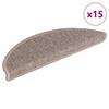 VidaXL Stair Treads 15 Pieces 56 X 17 X 3 Cm Dark Beige Semicircular 326896