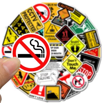 50PCS Funny Warning Sign Stickers Waterproof Vinyl Decals for Laptop Water Bottle,Sign Stickers Decoration Supplies Classic Toys