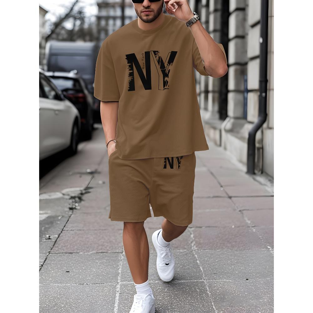 Men's Short-sleeved Shorts Set Casual Fashion Simple Sports Suit Breathable Unisex Sports Clothing