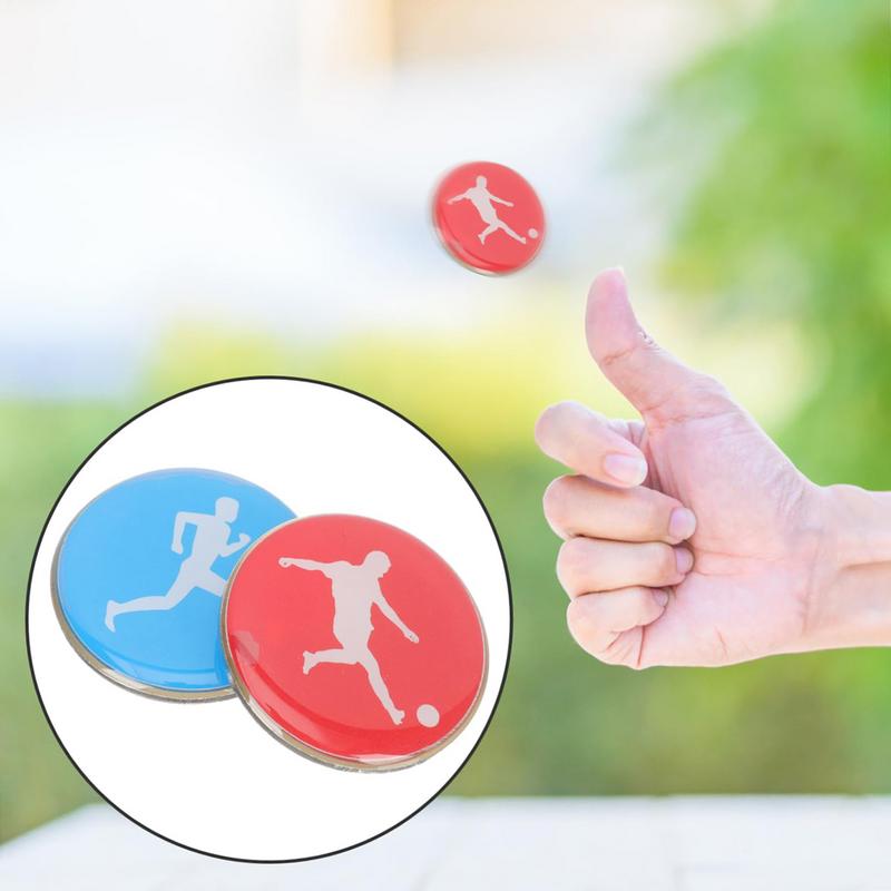 

1pc Referee Side Toss Coin Double Face Sports Football Pattern Soccer Volleyball FlipCoin Souvenirs Soccer Referee Coin CN