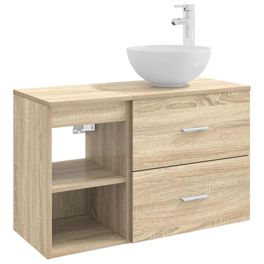 Bathroom Furniture Set 2 Pcs Sonoma Oak Wood Based Material