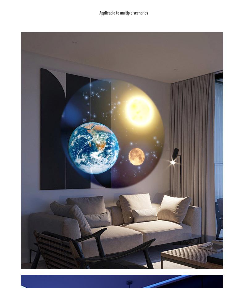 Creative Cannon-Style Earth & Moon Projection Lamp: Atmospheric Night Light & Photography Prop