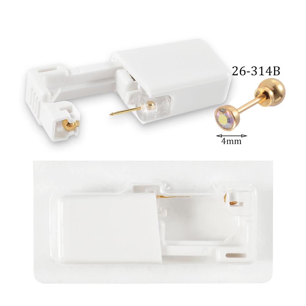 Easy To Use 24K Gold Plated Different Crystal Safe Ball Ear Piercing Gun Kit Disposable Disinfect Earring Piercer Machine Studs