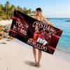 Cristiano Ronaldo Custom Beach Towel, Personalized Name Text Print, Football Logo Soft Quick‑Dry Towel Holiday Gift