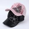 Black Rhinestone Sun Hat Breathable Peaked Cap Trendy Women's Baseball Cap  Spring Summer Autumn
