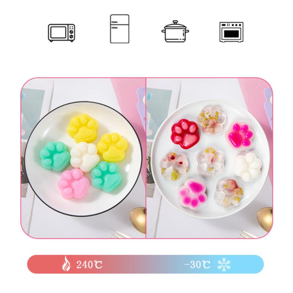 Pfoten Futterform Niedliche Katzenpfoten Form Weiche Silikon Eiswürfelform für Küche Backofen Kühlschrank Pfirsichfarbe