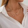 SHIXIN 3Pcs/Set Vintage Jesus Cross Pendant Necklace for Women Boho Trendy Multi-Layer Metal Imitation Pearl Choker Jewelry Gift