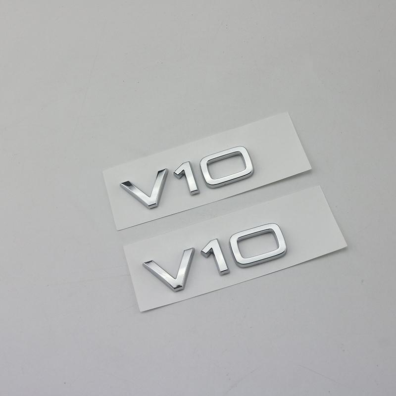 2PCS For Audi A Q series Car Fender Trunk Rear Logo Sticke Glossy Black Silver ABS Numbers Letters V6T V8T V10 V12  Emblem