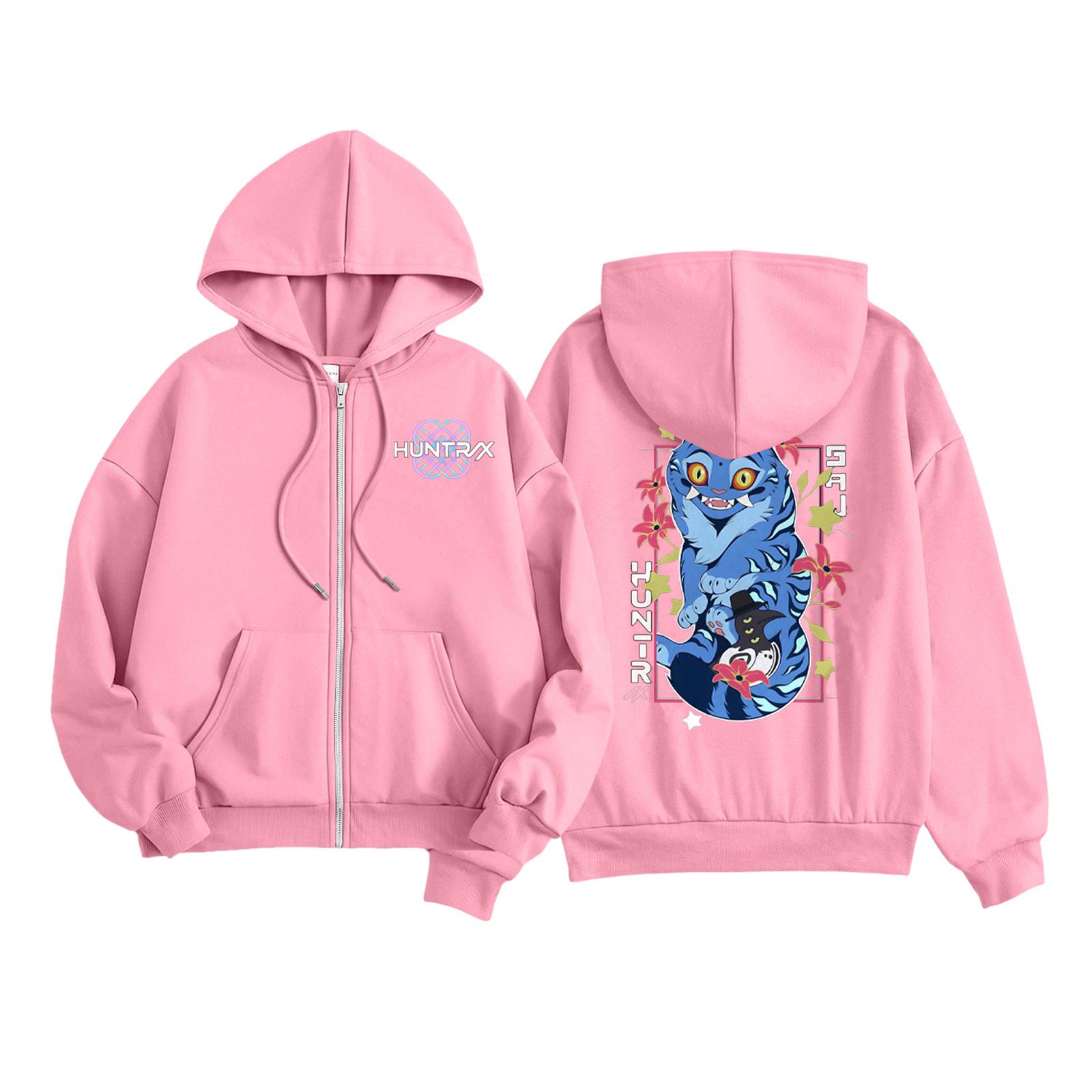 

Детская мода Женская легкая толстовка с длинным рукавом на молнии Толстовка с принтом и карманами 110