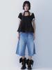 SETSETSET Dot Muffler Flared Blouse
